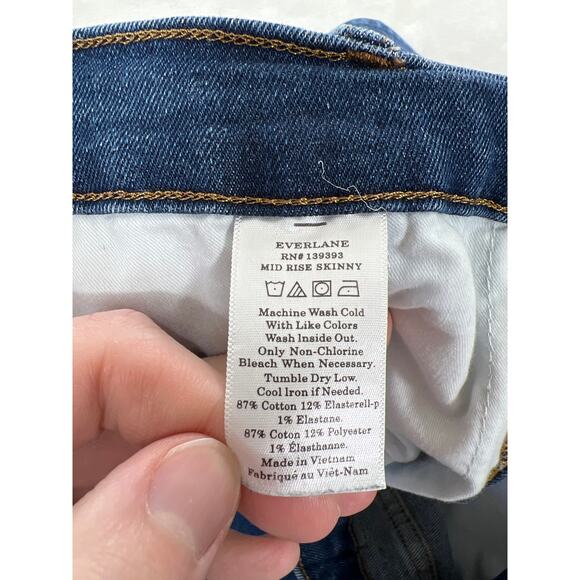 Everlane Womens Plus 33 Mid Rise Skinny Leg Medium Blue Wash Jean Capsule Fall - Picture 5 of 7